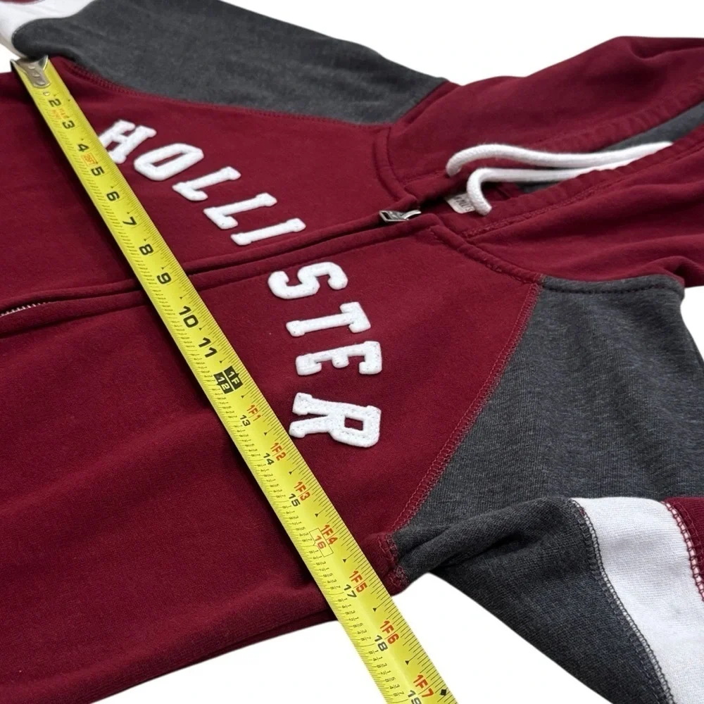 Hollister Y2K Spellout Zipper Hooded‎ Jacket Academia College Size M